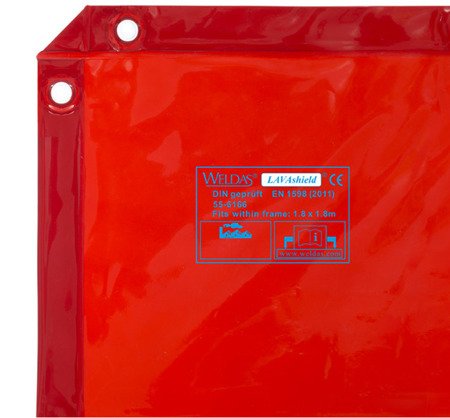Ekran spawalniczy WELDAS LAVAshield (174x234 cm) - czerwony
